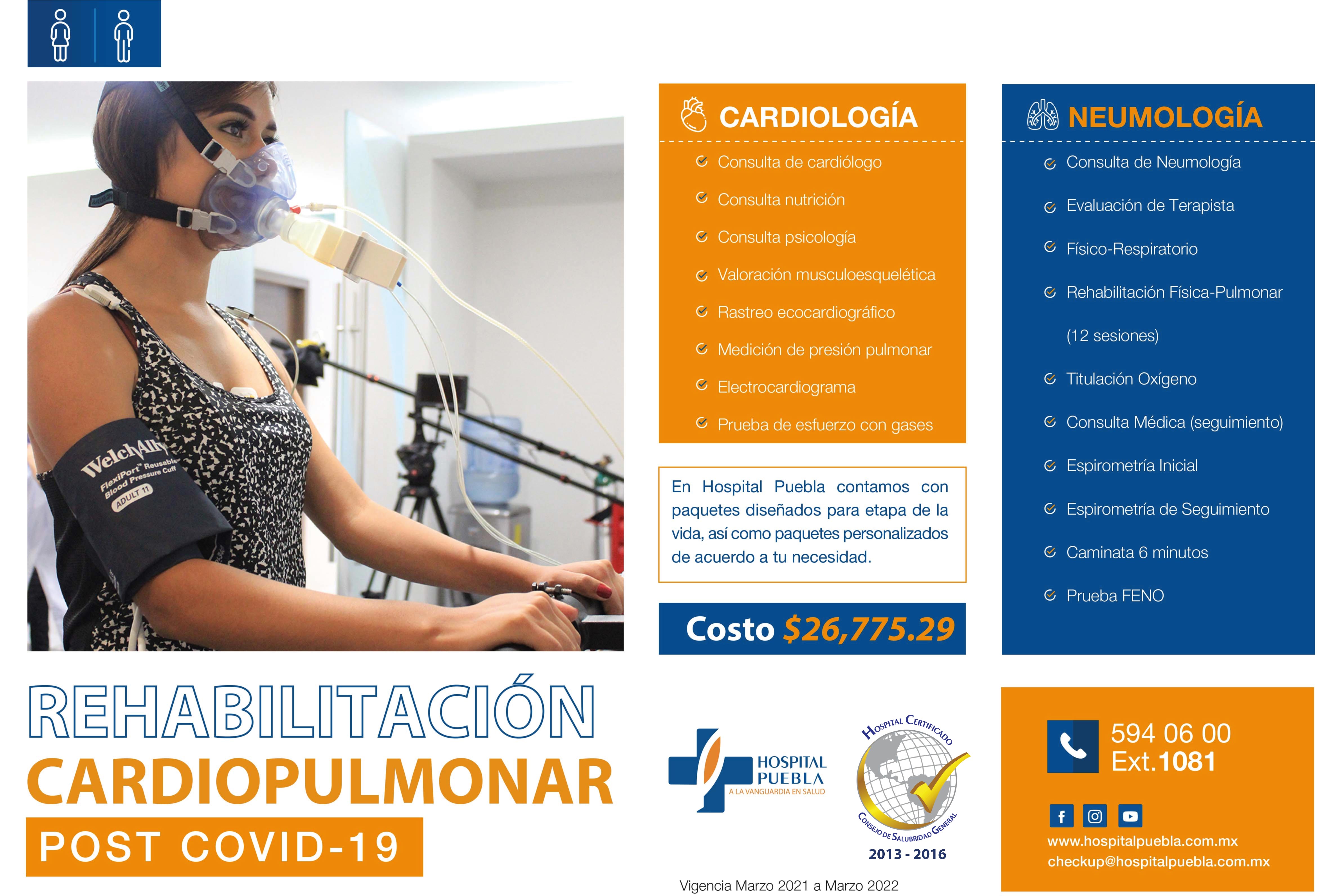 Check up cardio pulmonar rehabilitaciòn post covid